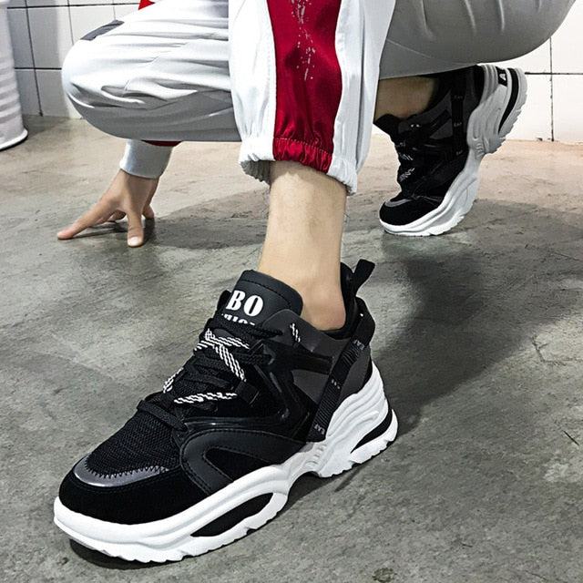 Stylish Women Running Shoes Increasing 6CM INS Ulzza Harajuku Sneakers Cushioning Height Platform Breathable Wave Sports Walking